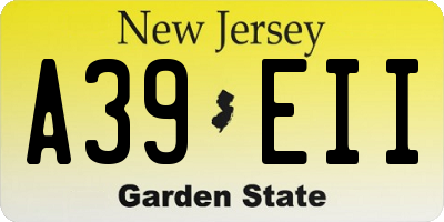NJ license plate A39EII