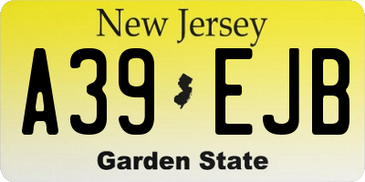NJ license plate A39EJB