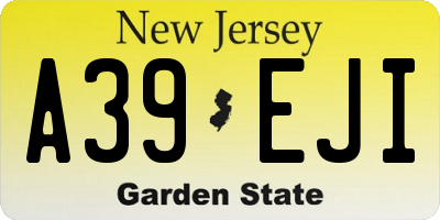 NJ license plate A39EJI