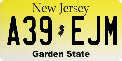 NJ license plate A39EJM