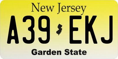 NJ license plate A39EKJ