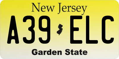 NJ license plate A39ELC