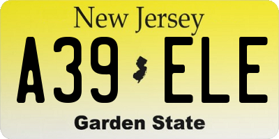 NJ license plate A39ELE