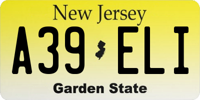 NJ license plate A39ELI