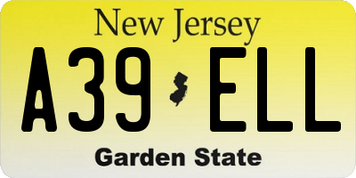 NJ license plate A39ELL