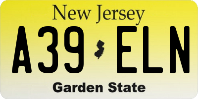 NJ license plate A39ELN