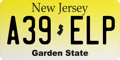 NJ license plate A39ELP