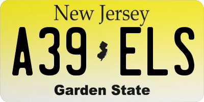 NJ license plate A39ELS