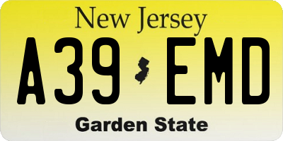 NJ license plate A39EMD
