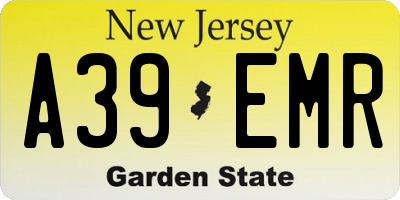 NJ license plate A39EMR