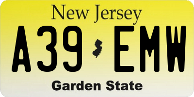 NJ license plate A39EMW