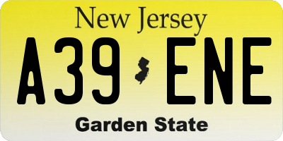 NJ license plate A39ENE