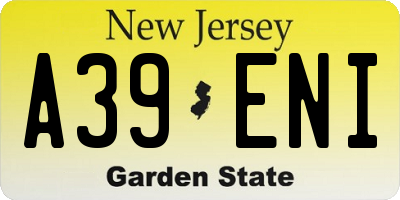 NJ license plate A39ENI