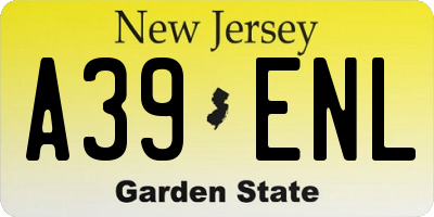 NJ license plate A39ENL