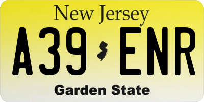 NJ license plate A39ENR