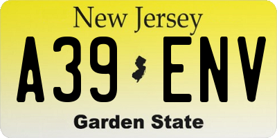 NJ license plate A39ENV