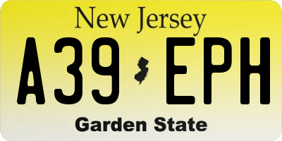 NJ license plate A39EPH