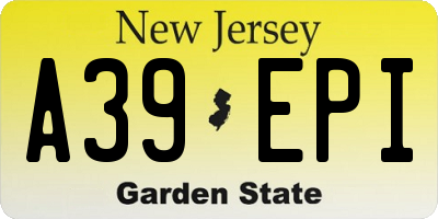 NJ license plate A39EPI