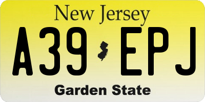 NJ license plate A39EPJ