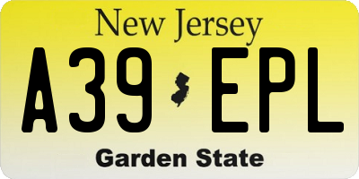 NJ license plate A39EPL