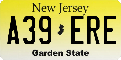 NJ license plate A39ERE