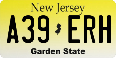 NJ license plate A39ERH