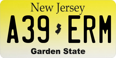 NJ license plate A39ERM