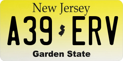 NJ license plate A39ERV