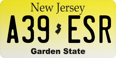 NJ license plate A39ESR