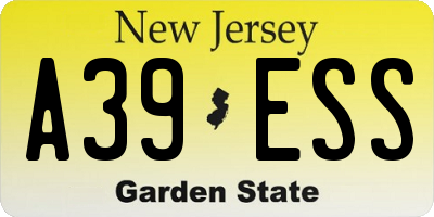 NJ license plate A39ESS