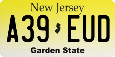 NJ license plate A39EUD