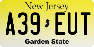 NJ license plate A39EUT