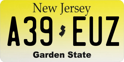 NJ license plate A39EUZ