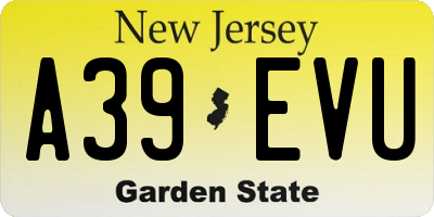 NJ license plate A39EVU