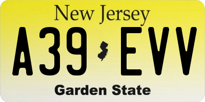 NJ license plate A39EVV