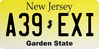 NJ license plate A39EXI