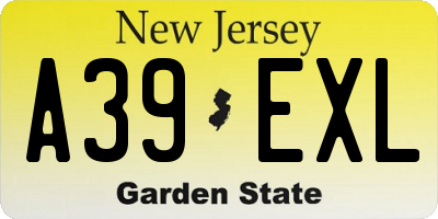 NJ license plate A39EXL