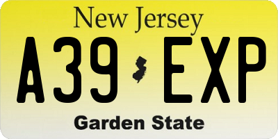 NJ license plate A39EXP