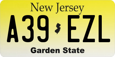 NJ license plate A39EZL