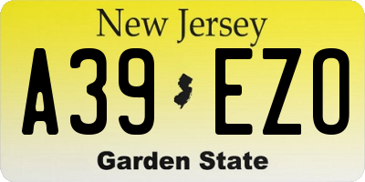 NJ license plate A39EZO