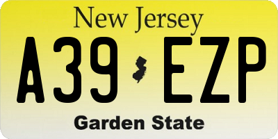 NJ license plate A39EZP