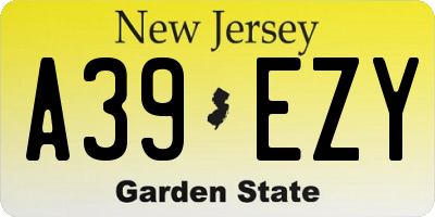 NJ license plate A39EZY
