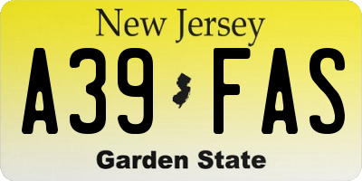 NJ license plate A39FAS