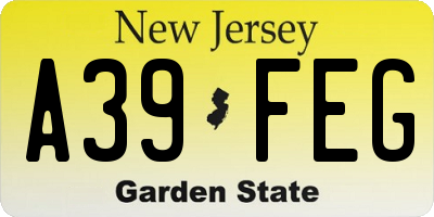 NJ license plate A39FEG