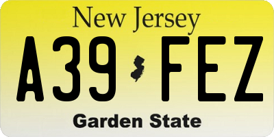 NJ license plate A39FEZ
