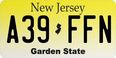 NJ license plate A39FFN