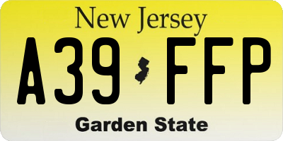 NJ license plate A39FFP