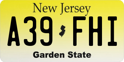 NJ license plate A39FHI