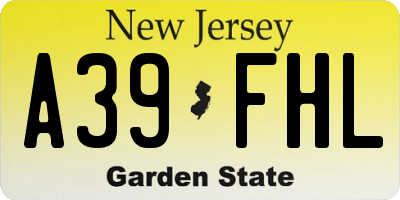 NJ license plate A39FHL