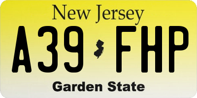 NJ license plate A39FHP
